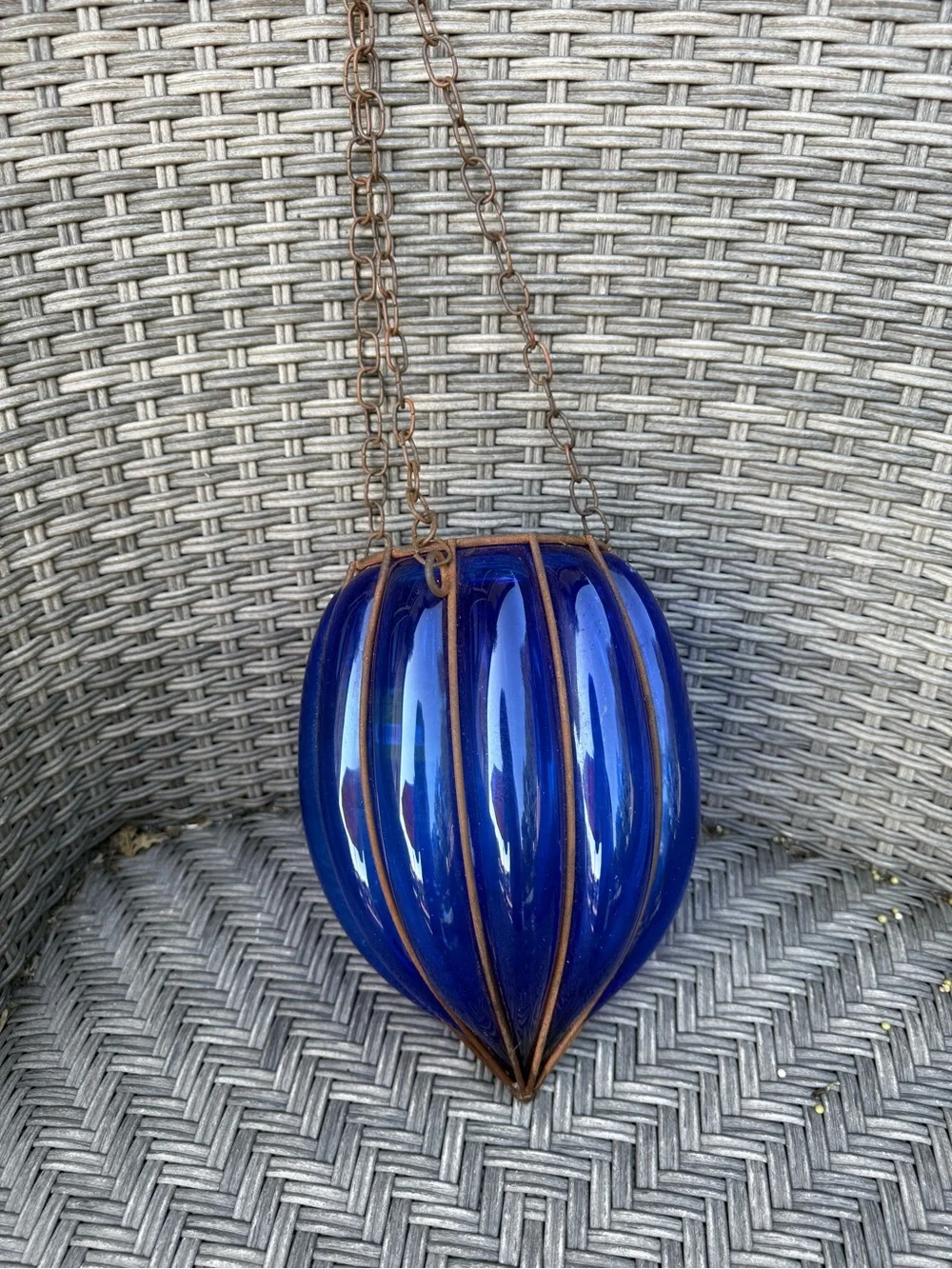 Blue  Hanging Lantern Pendant